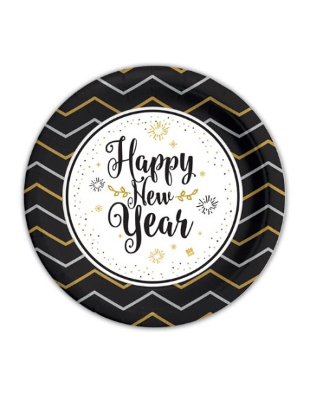 8 PIATTI HAPPY NEW YEAR 18CM - L'Officina delle feste