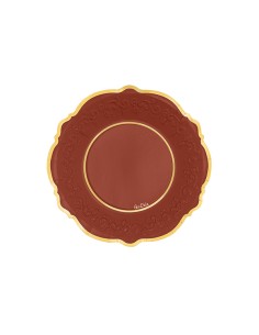 8 PIATTI LIBERTY CM.21 ROSSO BORDEAUX BORDO ORO BIODEGRADABILI 2