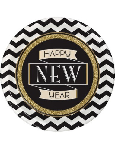 8 PIATTI MIDNIGHT CELEBRATION 23CM - L'Officina delle feste