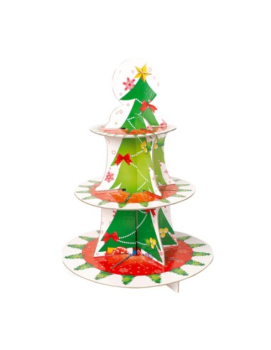 ALZATA 3 PIANI PER DOLCI CHRISTMAS TREE CM30X40,5 - L'Officina
