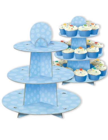ALZATINA CUP CAKE BLUE 3 PIANI - L'Officina delle feste