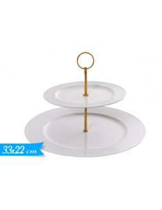 ALZATINA PLASTICA BIANCA 2 PIANI DIAM. 22/33CM 25H CM - 2
