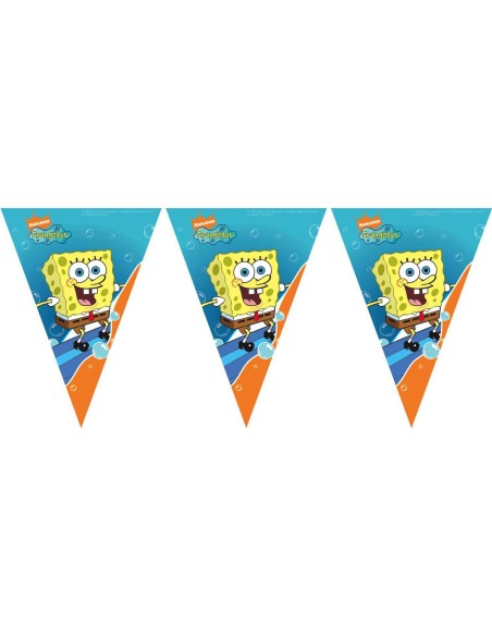 BANDIERINE PLASTICA SPONGEBOB 3 MT - L'Officina delle feste
