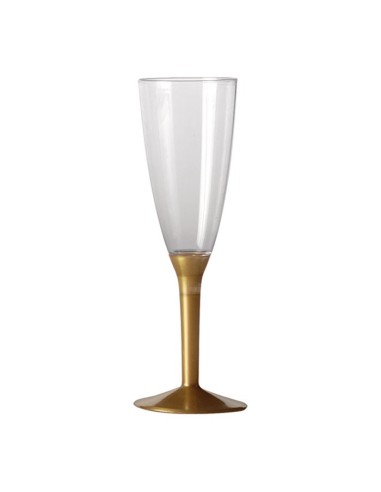 BASI FLUTE PLASTICA ORO SATINATO H.8 CM CONF. 20PZ - L'Officina