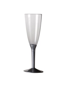 BASI FLUTE PLASTICA ARGENTO SATINATO H.8 CM CONF. 20PZ - 2
