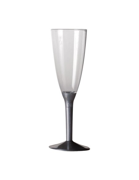 BASI FLUTE PLASTICA ARGENTO SATINATO H.8 CM CONF. 20PZ - BASI FLUTE PLASTICA ARGENTO SATINATO H.8 CM CONF. 20PZ -