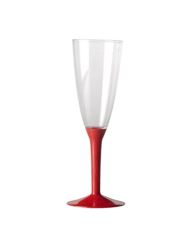 BASI FLUTE ROSSO IN PLASTICA H.8 CM CONF. 20PZ - L'Officina