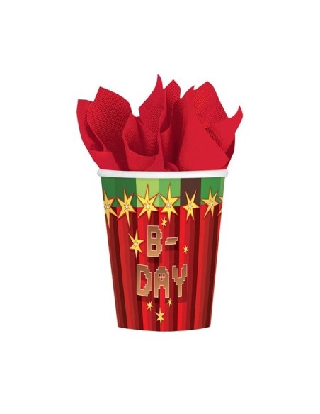 BICCHIERE CARTA 266ML PIXELATO TNT PARTY! 8PZ - L'Officina