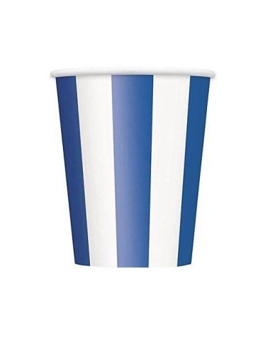 BICCHIERE 355ML BIANCO A STRISCE ROYAL BLUE 6PZ - L'Officina