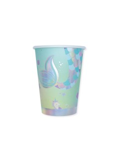 BICCHIERE CARTA 200CC SIRENA MARMAID 8PZ - L'Officina delle 2