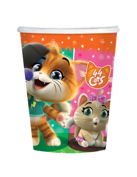 BICCHIERE CARTA 250ML 44 GATTI 8PZ - L'Officina delle feste