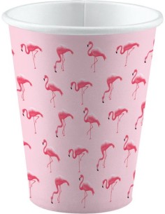 BICCHIERE CARTA 250ML FLAMINGO FENICOTTERO 8PZ - L'Officina 2