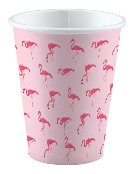 BICCHIERE CARTA 250ML FLAMINGO FENICOTTERO 8PZ - L'Officina