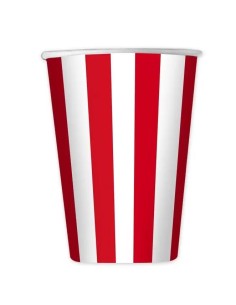 BICCHIERE CARTA 355ML BIANCO RIGHE ROSSE 6PZ - L'Officina delle 2