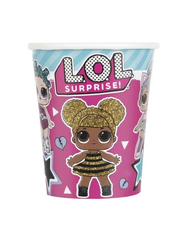 BICCHIERE CARTA LOL SURPRISE 266ML PZ. 8 PLASTIC FREE -
