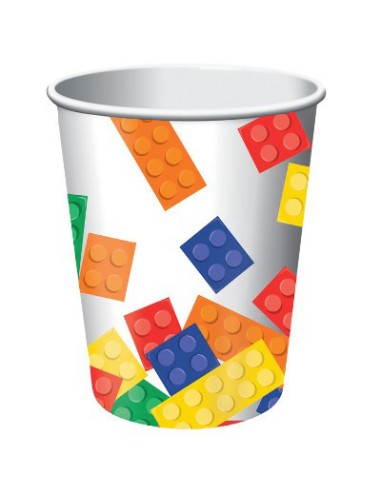 BICCHIERE CARTA MATTONCINI BLOCK PARTY 8PZ - L'Officina delle
