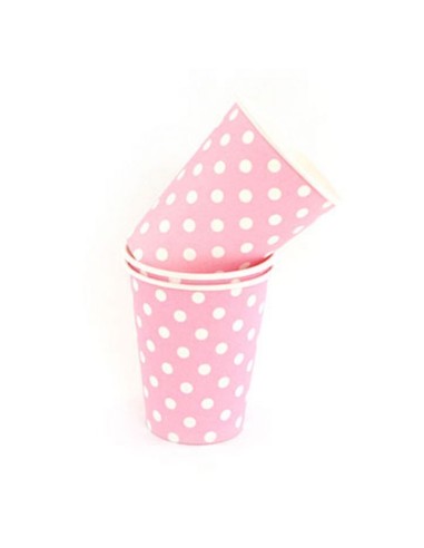BICCHIERE CARTA POIS PZ. 6 ROSA 200ML - L'Officina delle feste