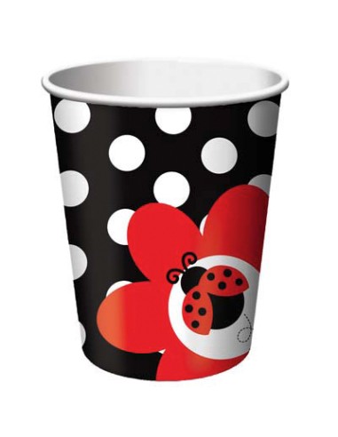 BICCHIERE CARTA PZ. 8 COCCINELLE - L'Officina delle feste