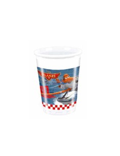 BICCHIERE PLASTICA 200ML 8PZ PLANES 2 - L'Officina delle feste 2