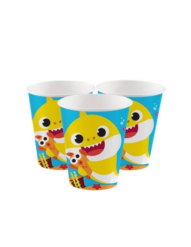 BICCHIERE PZ. 8 BABY SHARK 266ML - L'Officina delle feste