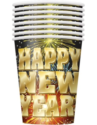 BICCHIERE PZ.8 FIREWORKS NEW YEAR 270ML - L'Officina delle feste