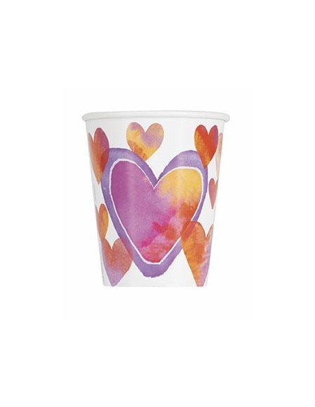 BICCHIERE WATERCOLORS HEARTS 270ML 8PZ - L'Officina delle feste
