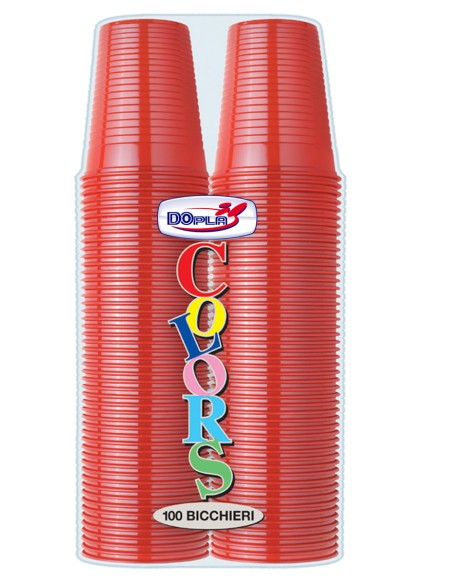 BICCHIERI 200CC ROSSO 100PZ - L'Officina delle feste