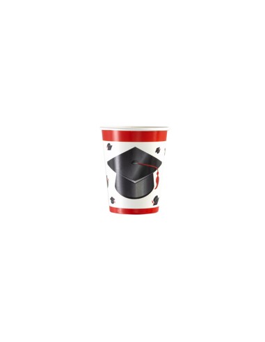 BICCHIERI 250CC CAPPELLO LAUREA 8PZ - L'Officina delle feste