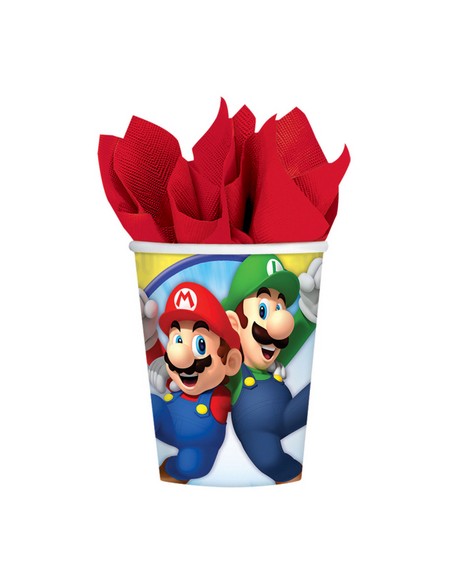 BICCHIERI SUPER MARIO BROS CM. 18 PZ. 8 - L'Officina delle feste