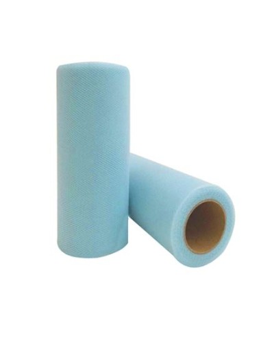 BOBINA TULLE CM 25X100MT AZZURRO - L'Officina delle feste