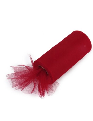 BOBINA TULLE CM 25X100MT BORDEAUX - L'Officina delle feste