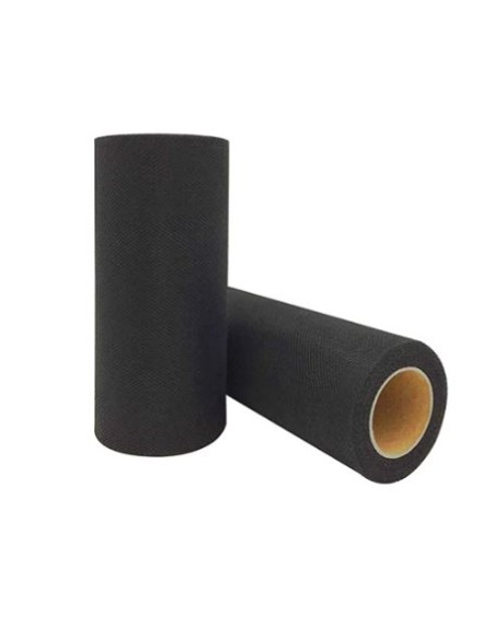 BOBINA TULLE CM 25X100MT NERO - L'Officina delle feste