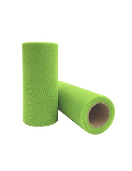 BOBINA TULLE CM 25X100MT VERDE ACIDO - L'Officina delle feste