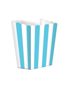 BOX POP CORN RIGHE TURCHESE 5PZ CM 6,3,13,4X3,8 - L'Officina 2