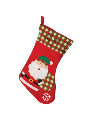 CALZA BABBO NATALE IN PILE 45CM - L'Officina delle feste