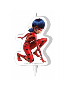 CANDELA 2D MIRACULOUS LADYBUG 9,5CM - L'Officina delle feste 2