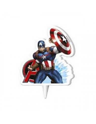 CANDELA CAPITAN AMERICA 2D CM. 7,5 - L'Officina delle feste