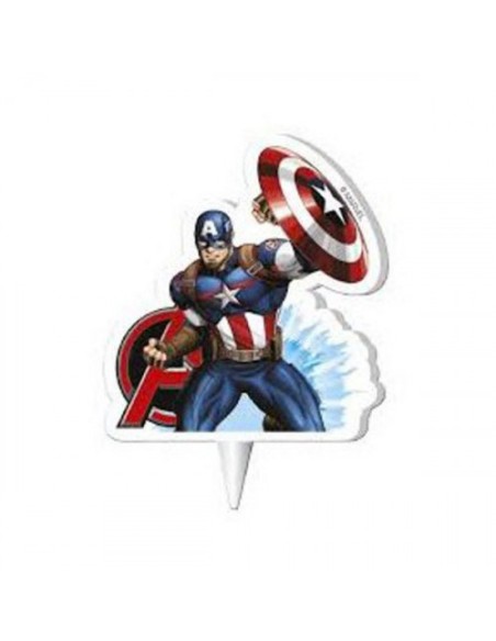 CANDELA CAPITAN AMERICA 2D CM. 7,5 - L'Officina delle feste