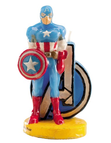 CANDELA CAPITAN AMERICA 3D CM 8 - L'Officina delle feste