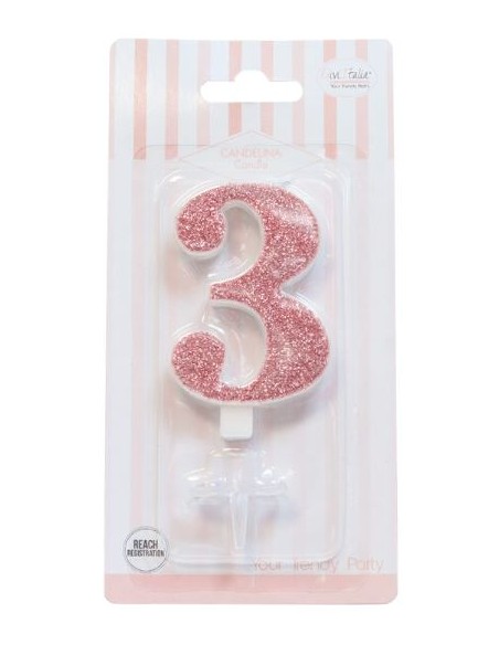 CANDELA GLITTER ROSA GOLD N° 3 CM. 9,5 H. - L'Officina delle CANDELA GLITTER ROSA GOLD N° 3 CM. 9,5 H. - L'Officina delle