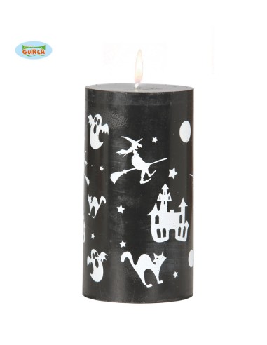 CANDELA HALLOWEEN NERA GRANDE, 13X7 CM - L'Officina delle feste
