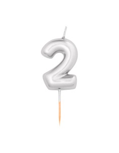 CANDELA METAL N. 2 ARGENTO H. 8 CM - L'Officina delle feste 2