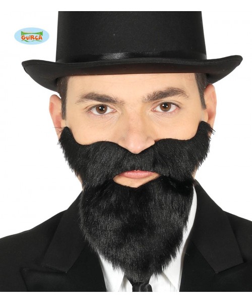 BARBA E BAFFI NERI LUNGHI C/ADESIVO