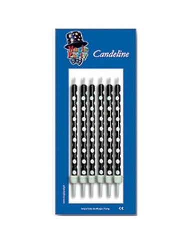 CANDELA POIS NERO 6PZ H10CM - L'Officina delle feste