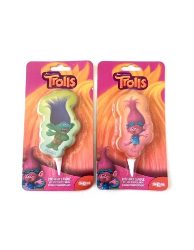CANDELA TROLLS 2 SOGGETTI 1PZ - L'Officina delle feste