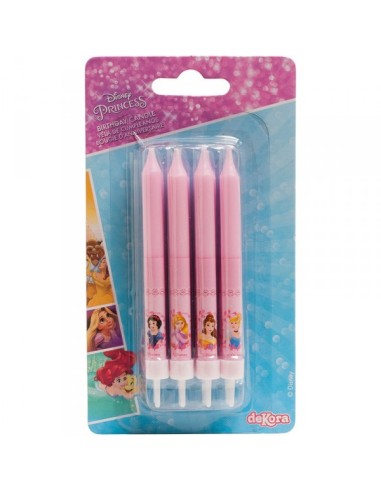 CANDELE PRINCIPESSE CON SUPPORTO 8pz - L'Officina delle feste