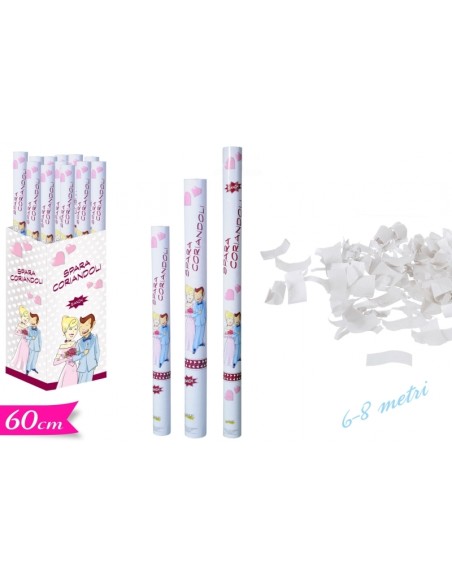 CANNON SPARACORIANDOLI CARTA BIANCHI 60CM 1PZ - L'Officina