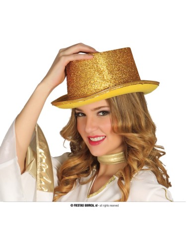 CAPPELLO CILINDRO ORO LUREX - L'Officina delle feste