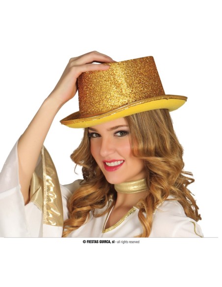 CAPPELLO CILINDRO ORO LUREX - L'Officina delle feste