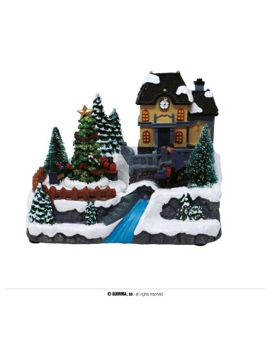 CARILLON PAESAGGIO MUSICALE LUCI E SUONI 21X16CM - L'Officina